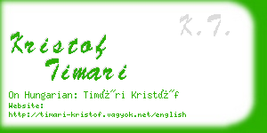 kristof timari business card